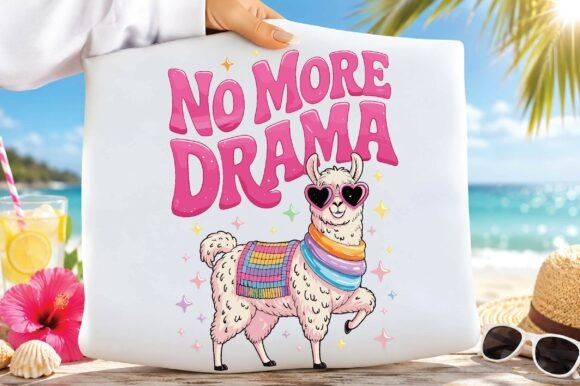 Download No More Drama Llama Cute Funny Llama PNG - Funny Collection