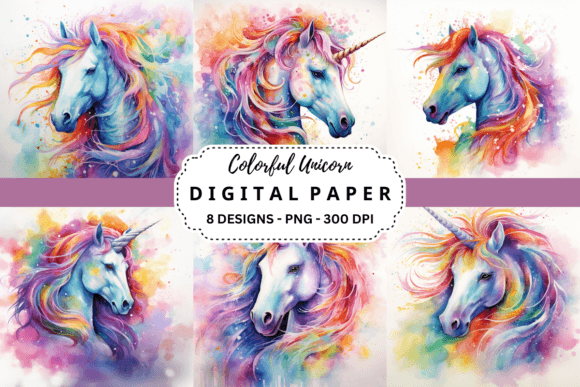 Download Watercolor Colorful Unicorn Background - Unicorn background Collection