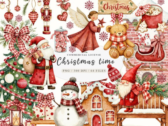 Download Christmas Floral Wreath &amp; Santa Claus - Premium Resources