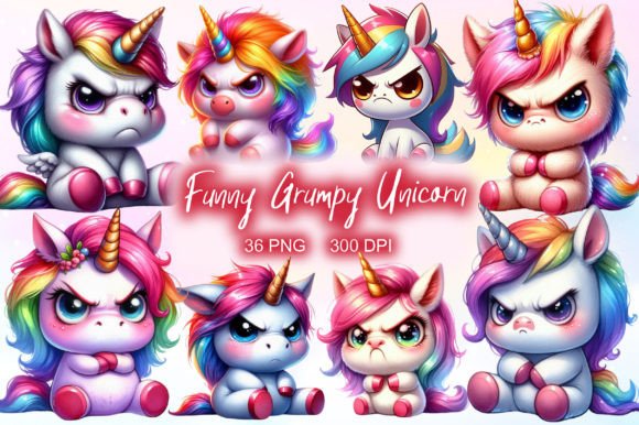 Download Funny Grumpy Unicorn Clipart PNG - Funny Collection