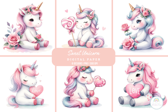 Download Watercolor Sweet Unicorn Background - Unicorn background Collection