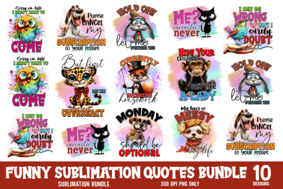 Download Funny Quotes Sublimation Bundle - Funny Collection