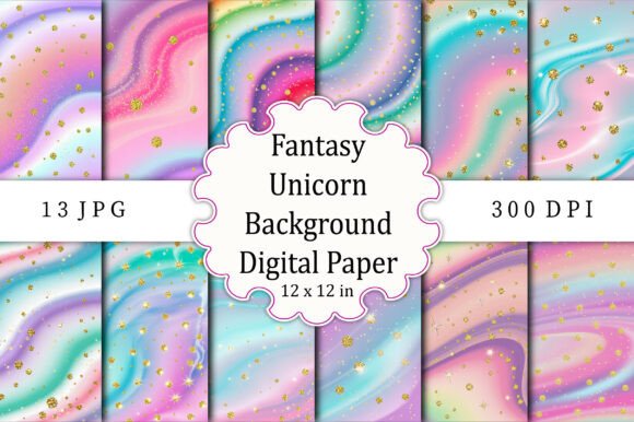 Download Fantasy Unicorn Background Digital Paper - Unicorn background Collection