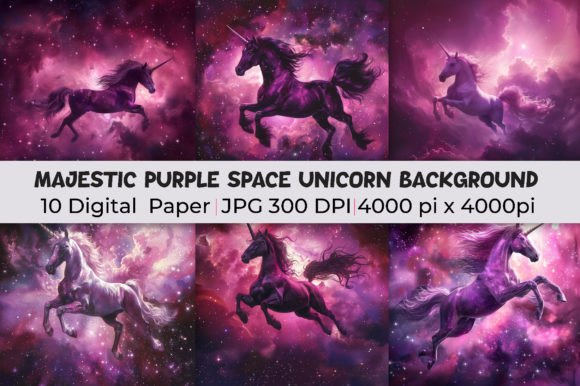 Download Majestic Purple Space Unicorn Background - Unicorn background Collection