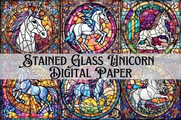 Download Stained Glass Unicorn Background - Unicorn background Collection